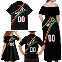 Custom Martinique Rugby Family Matching Off Shoulder Maxi Dress and Hawaiian Shirt Matinik Go Champions