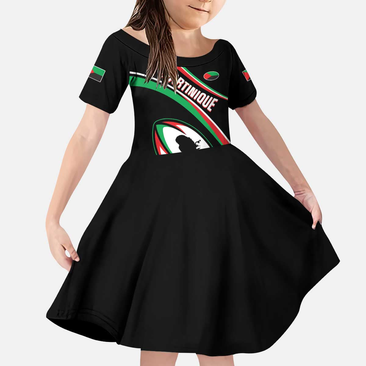 Custom Martinique Rugby Kid Short Sleeve Dress Matinik Go Champions