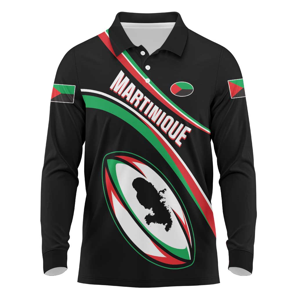 Custom Martinique Rugby Long Sleeve Polo Shirt Matinik Go Champions