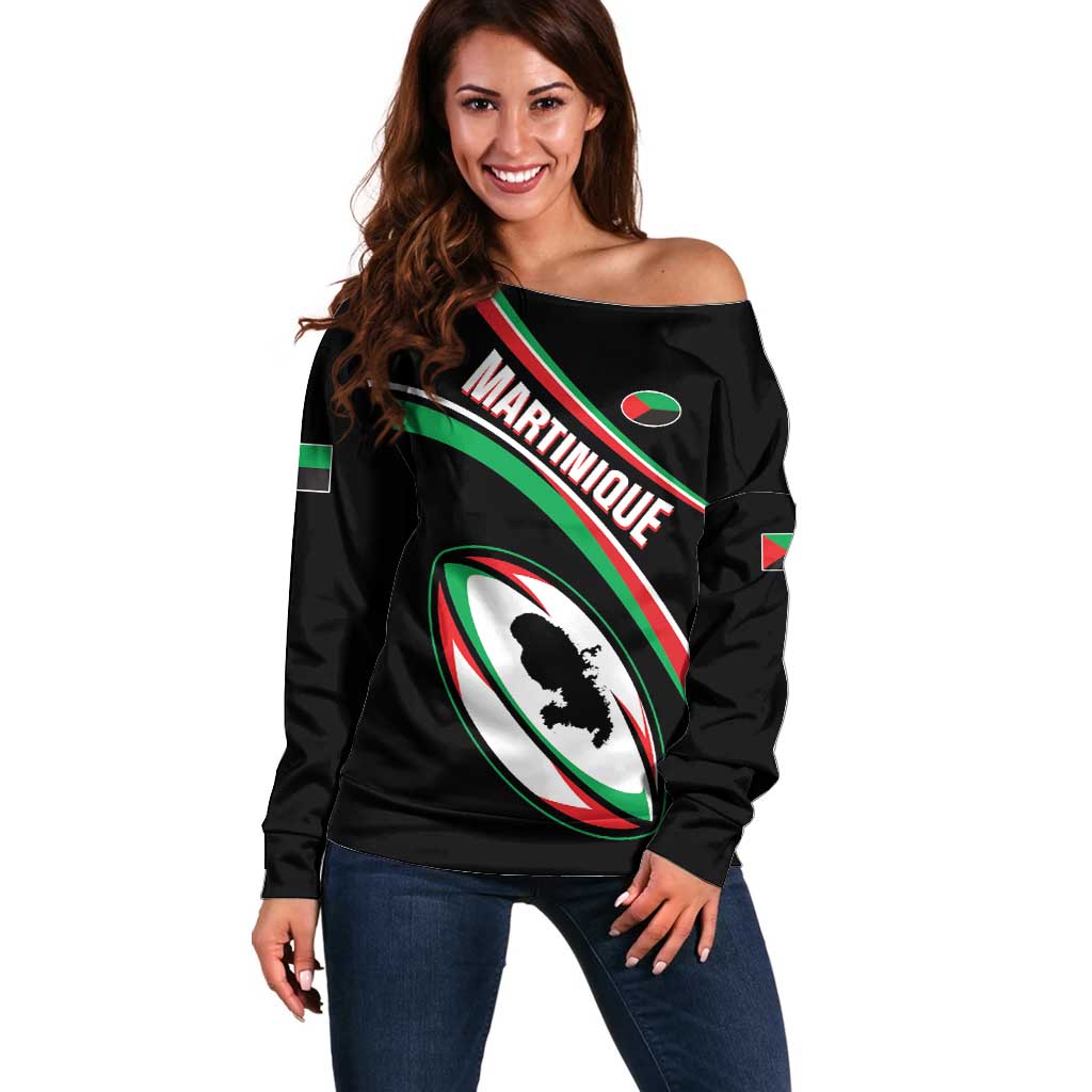 Custom Martinique Rugby Off Shoulder Sweater Matinik Go Champions