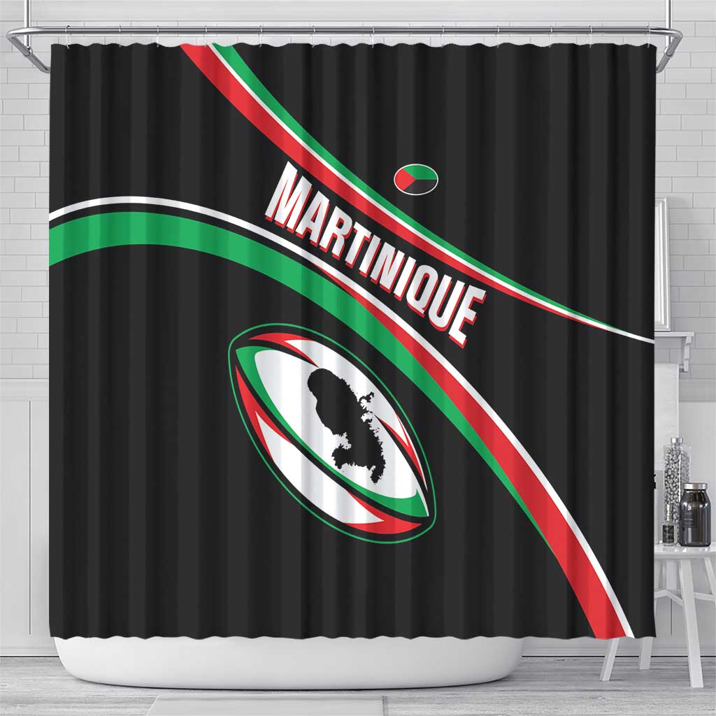 Martinique Rugby Shower Curtain Matinik Go Champions