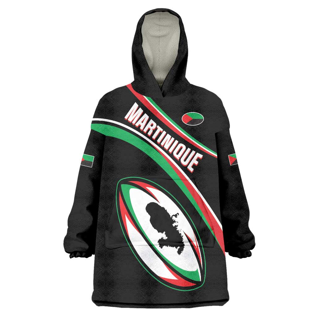 Custom Martinique Rugby Wearable Blanket Hoodie Matinik Go Champions