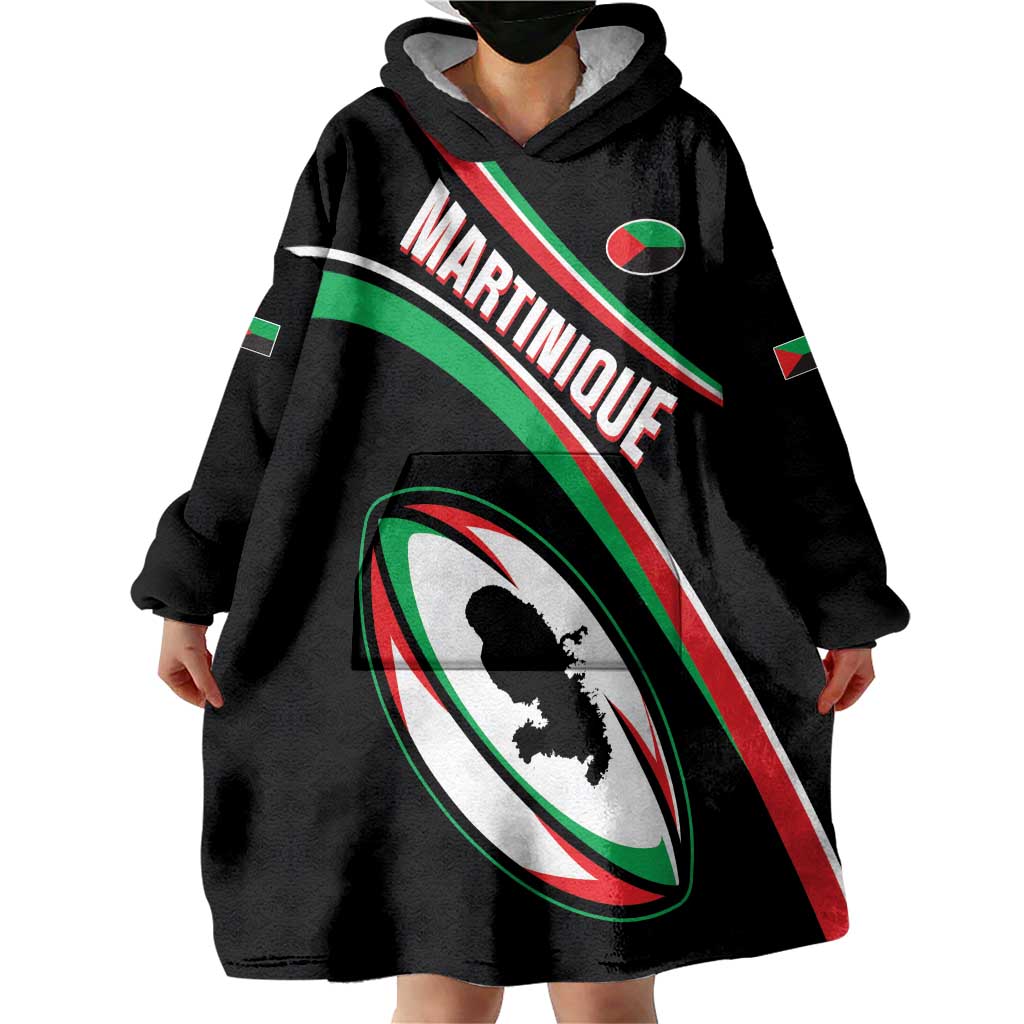 Custom Martinique Rugby Wearable Blanket Hoodie Matinik Go Champions