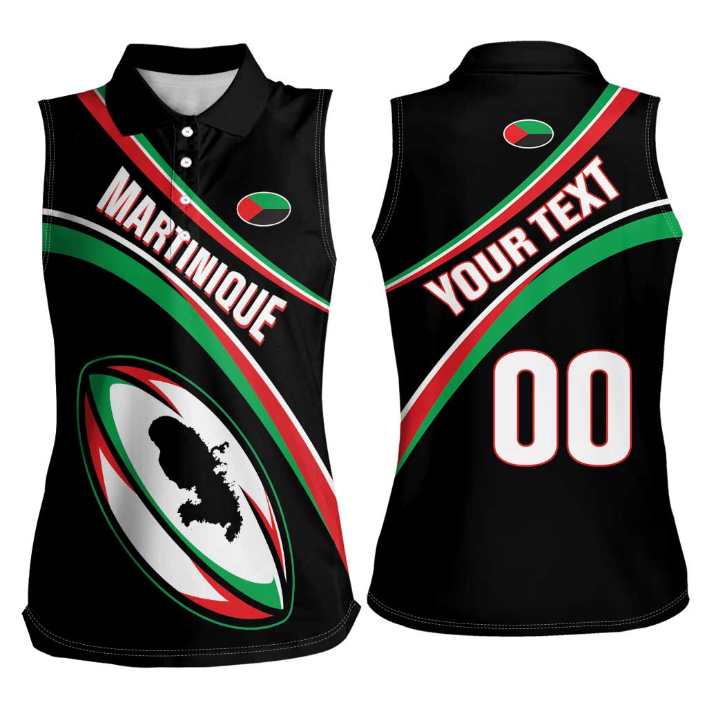 Custom Martinique Rugby Women Sleeveless Polo Shirt Matinik Go Champions