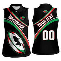 Custom Martinique Rugby Women Sleeveless Polo Shirt Matinik Go Champions