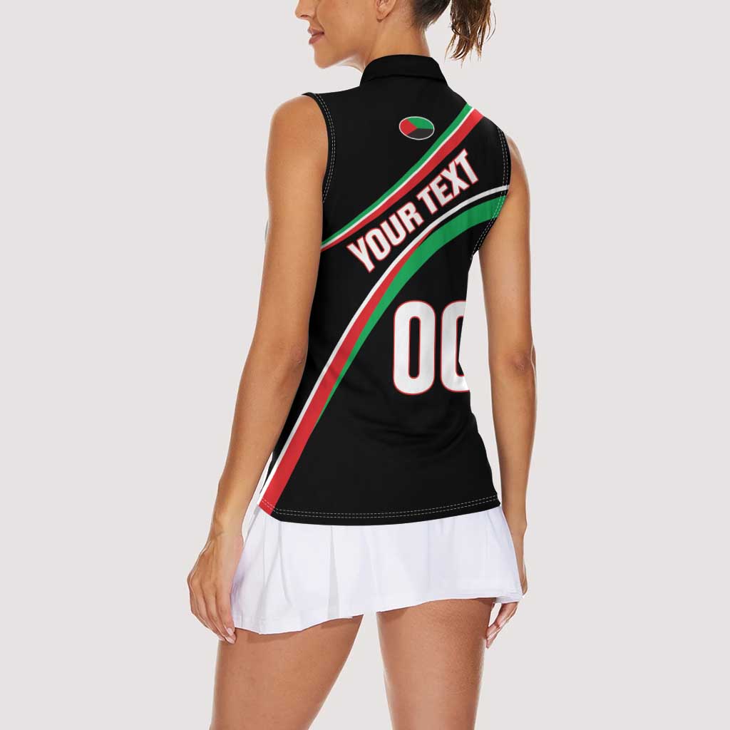 Custom Martinique Rugby Women Sleeveless Polo Shirt Matinik Go Champions