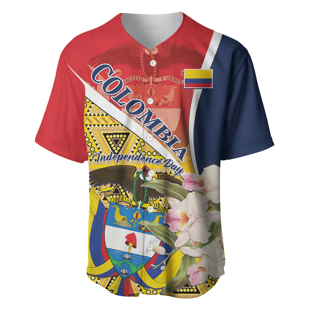 Colombia Independence Day Baseball Jersey Libertad y Orden Colombian Pattern - Wonder Print Shop