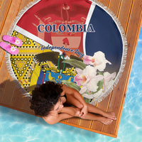 Colombia Independence Day Beach Blanket Libertad y Orden Colombian Pattern - Wonder Print Shop