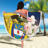 Colombia Independence Day Beach Blanket Libertad y Orden Colombian Pattern - Wonder Print Shop