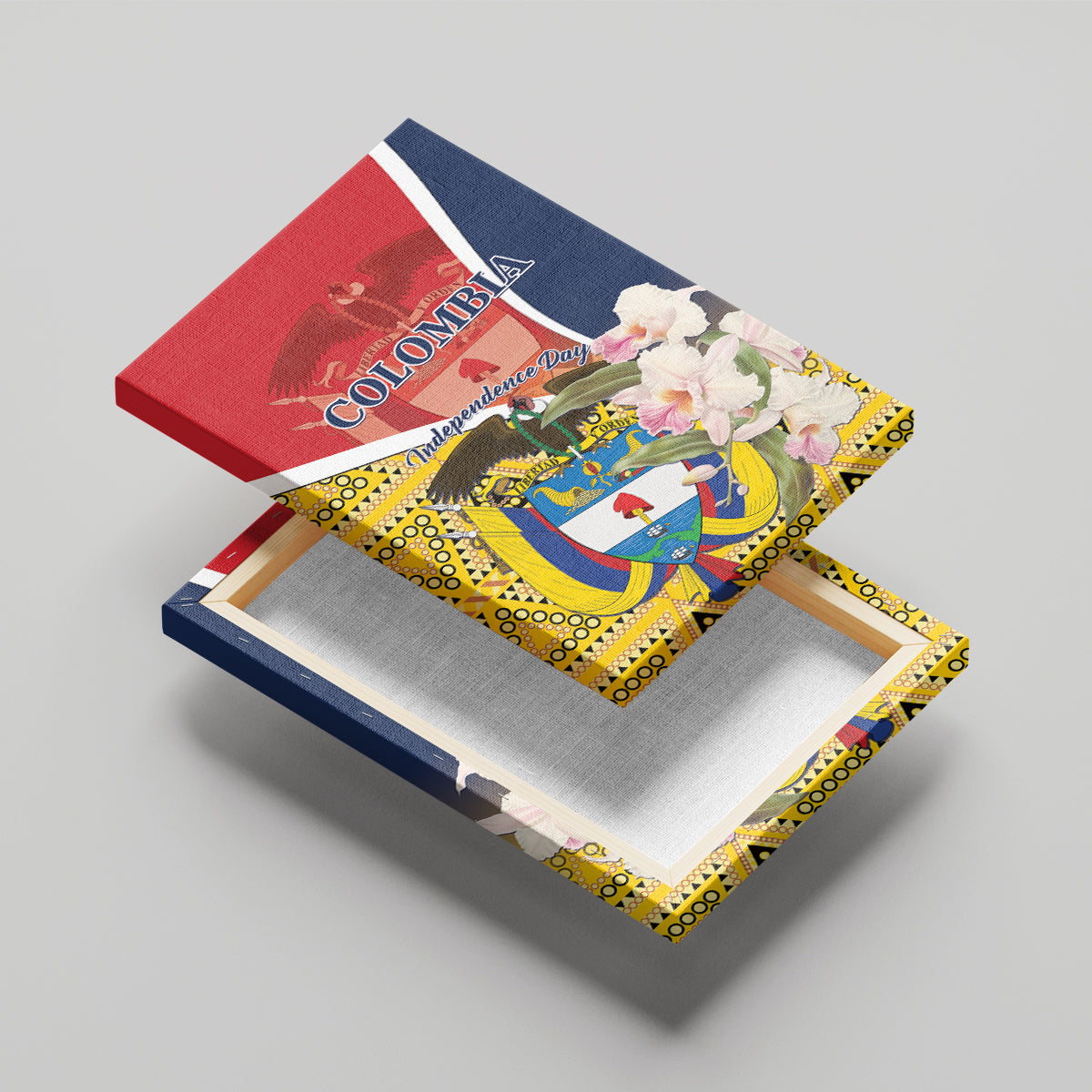 Colombia Independence Day Canvas Wall Art Libertad y Orden Colombian Pattern - Wonder Print Shop