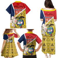 Colombia Independence Day Family Matching Puletasi and Hawaiian Shirt Libertad y Orden Colombian Pattern - Wonder Print Shop