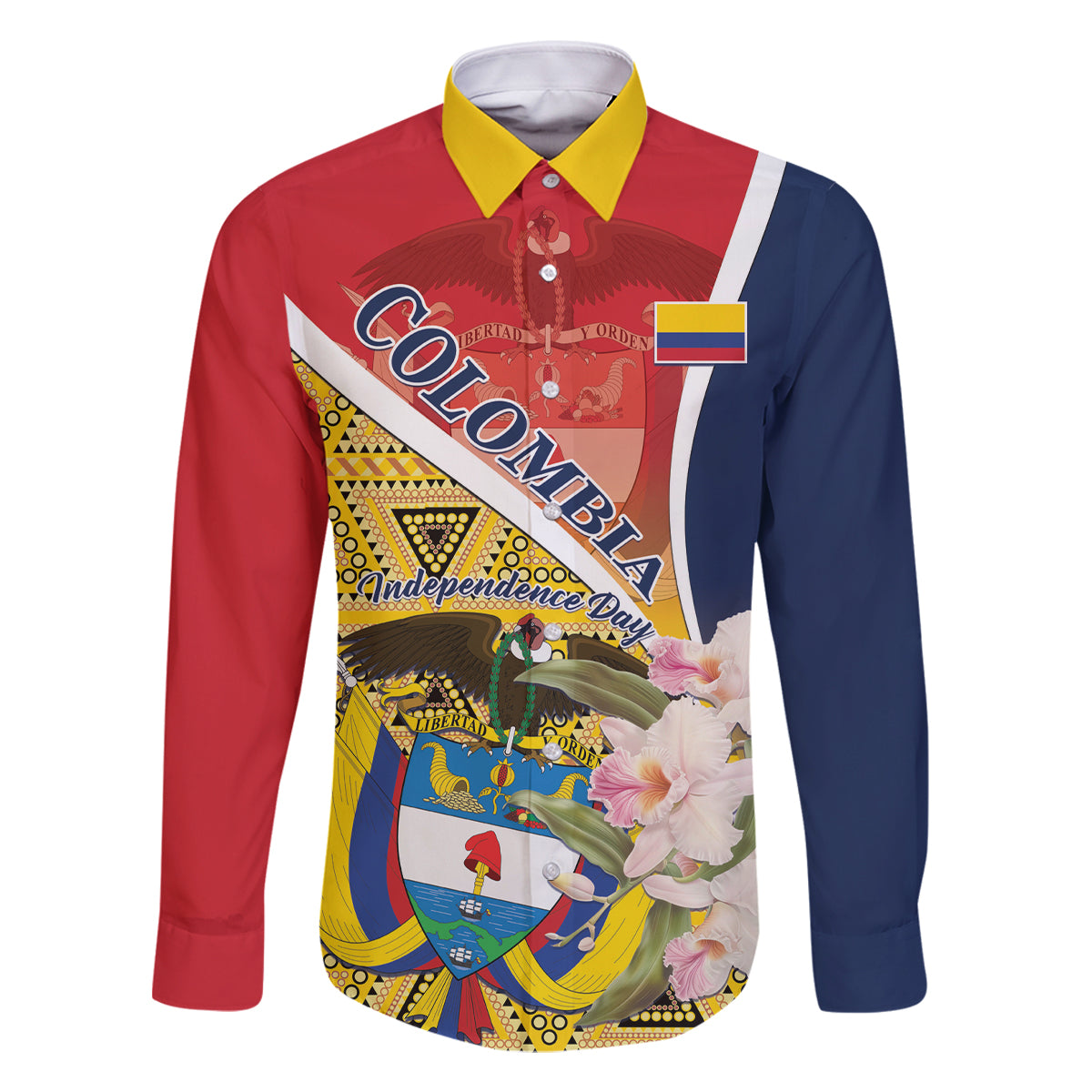 Colombia Independence Day Family Matching Tank Maxi Dress and Hawaiian Shirt Libertad y Orden Colombian Pattern - Wonder Print Shop