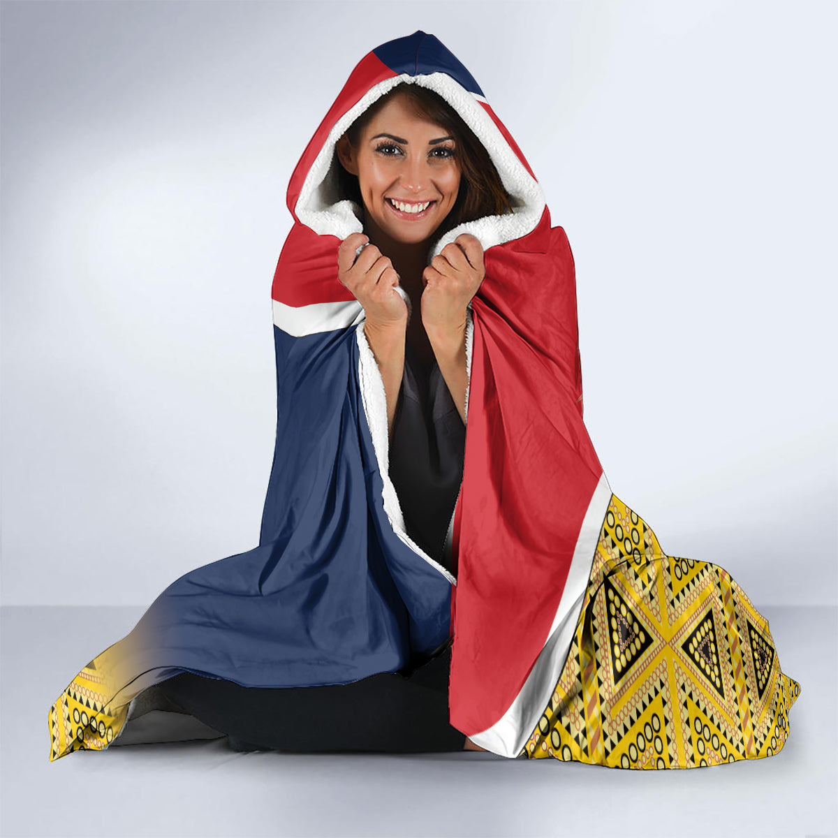 Colombia Independence Day Hooded Blanket Libertad y Orden Colombian Pattern