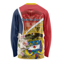 Colombia Independence Day Long Sleeve Shirt Libertad y Orden Colombian Pattern - Wonder Print Shop