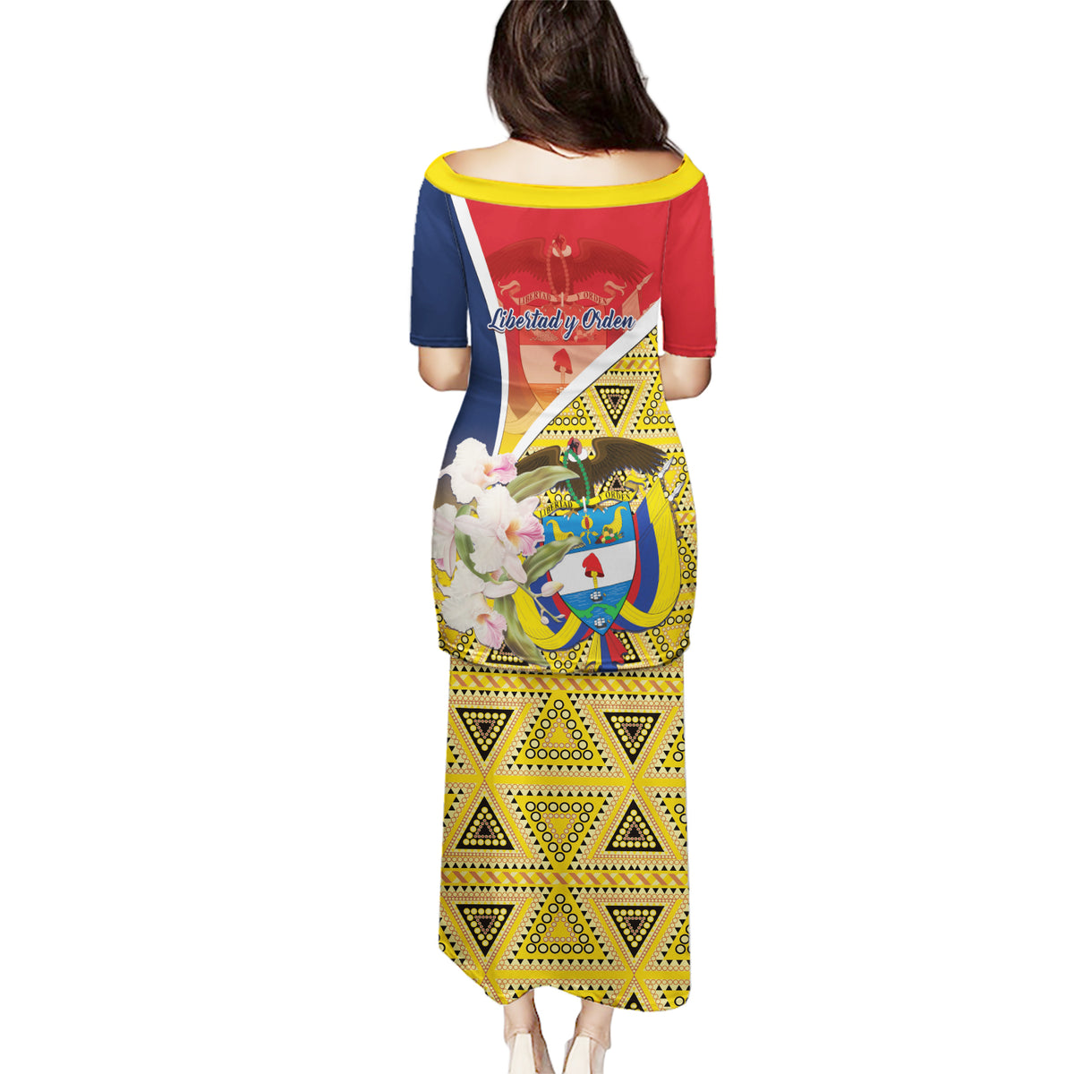 Colombia Independence Day Puletasi Libertad y Orden Colombian Pattern - Wonder Print Shop