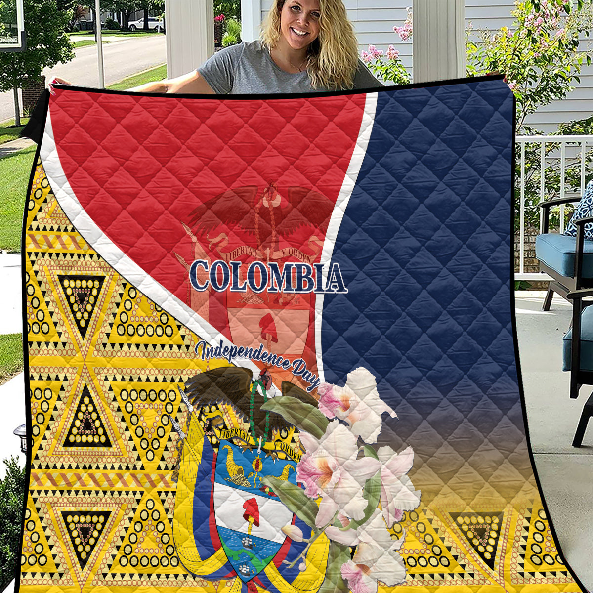 Colombia Independence Day Quilt Libertad y Orden Colombian Pattern - Wonder Print Shop