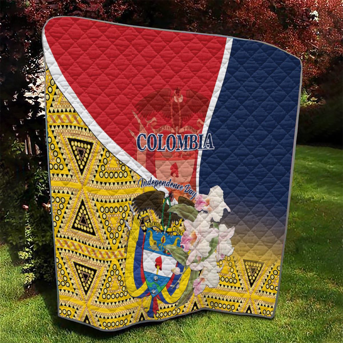 Colombia Independence Day Quilt Libertad y Orden Colombian Pattern - Wonder Print Shop