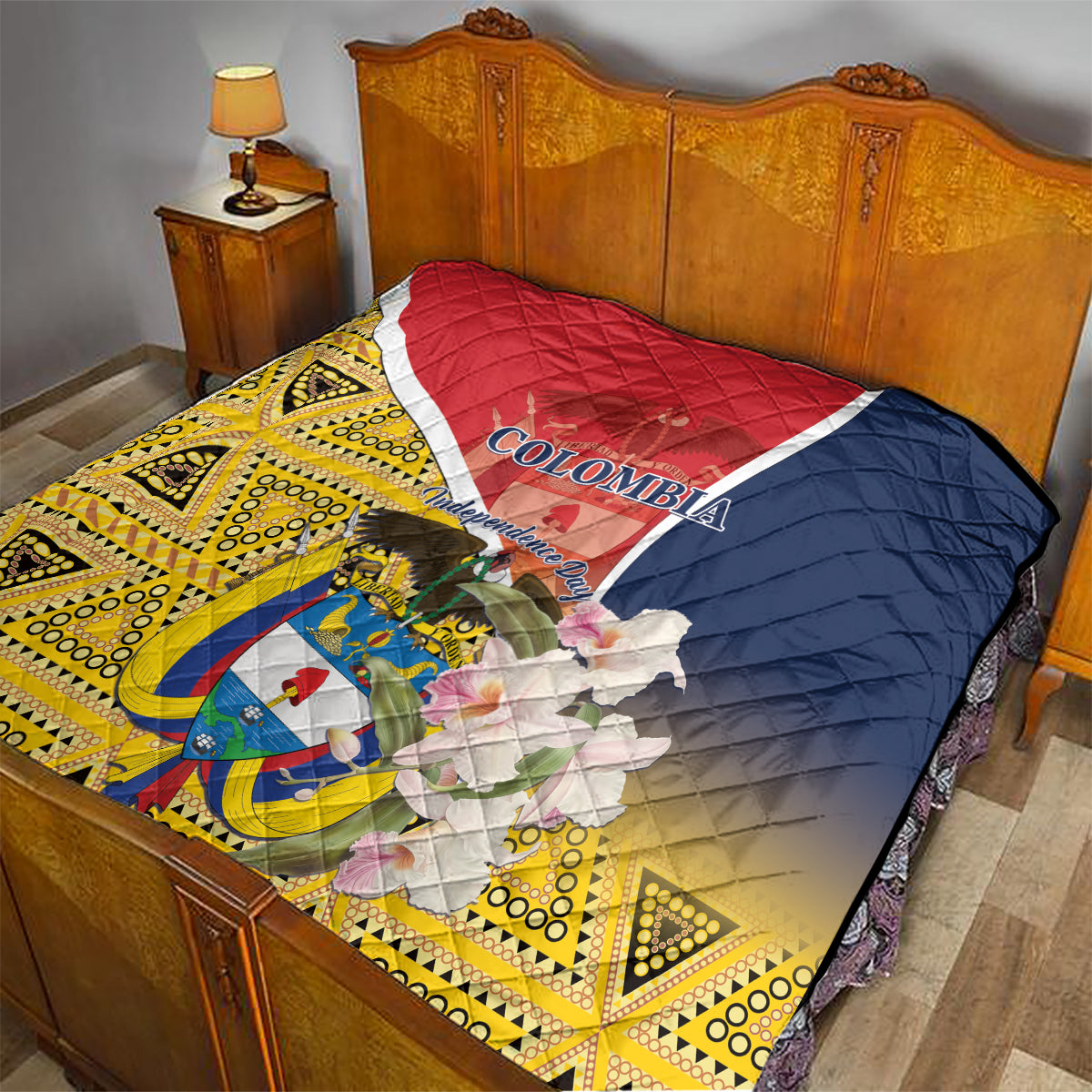 Colombia Independence Day Quilt Libertad y Orden Colombian Pattern - Wonder Print Shop