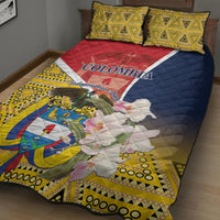 Colombia Independence Day Quilt Bed Set Libertad y Orden Colombian Pattern - Wonder Print Shop