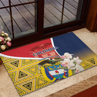 Colombia Independence Day Rubber Doormat Libertad y Orden Colombian Pattern - Wonder Print Shop