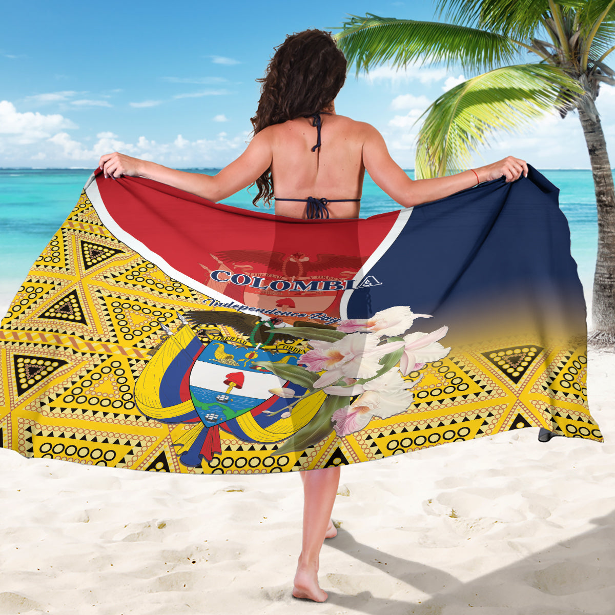 Colombia Independence Day Sarong Libertad y Orden Colombian Pattern - Wonder Print Shop