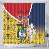 Colombia Independence Day Shower Curtain Libertad y Orden Colombian Pattern