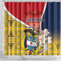 Colombia Independence Day Shower Curtain Libertad y Orden Colombian Pattern