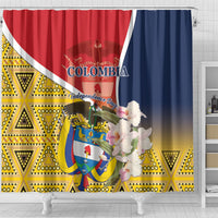 Colombia Independence Day Shower Curtain Libertad y Orden Colombian Pattern