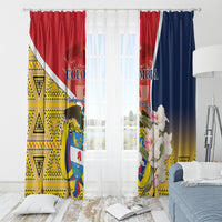 Colombia Independence Day Window Curtain Libertad y Orden Colombian Pattern - Wonder Print Shop