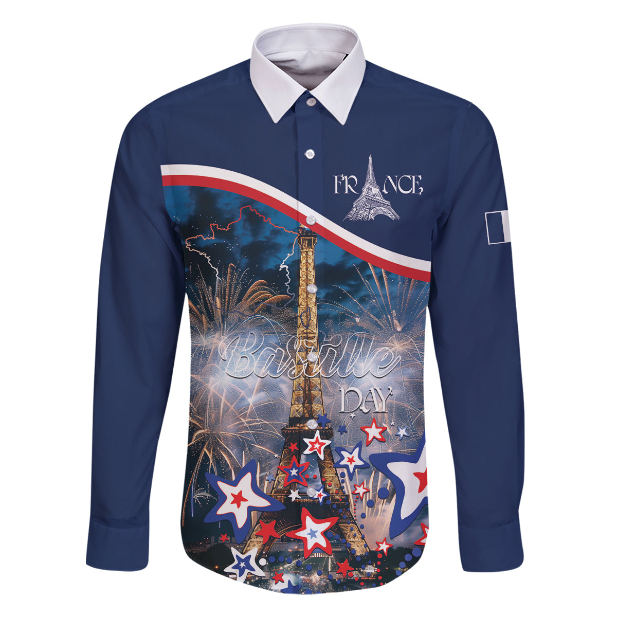 Personalized France Bastille Day Family Matching Long Sleeve Bodycon Dress and Hawaiian Shirt Fete Nationale du 14 juillet - Wonder Print Shop