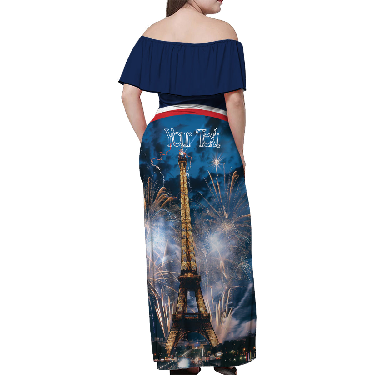 Personalized France Bastille Day Family Matching Off Shoulder Maxi Dress and Hawaiian Shirt Fete Nationale du 14 juillet - Wonder Print Shop