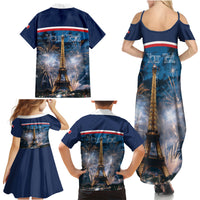 Personalized France Bastille Day Family Matching Summer Maxi Dress and Hawaiian Shirt Fete Nationale du 14 juillet - Wonder Print Shop