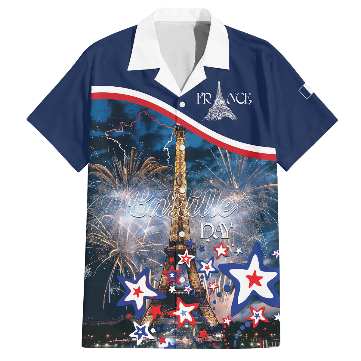 Personalized France Bastille Day Family Matching Summer Maxi Dress and Hawaiian Shirt Fete Nationale du 14 juillet - Wonder Print Shop
