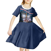 Personalized France Bastille Day Kid Short Sleeve Dress Fete Nationale du 14 juillet - Wonder Print Shop