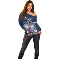 Personalized France Bastille Day Off Shoulder Sweater Fete Nationale du 14 juillet - Wonder Print Shop