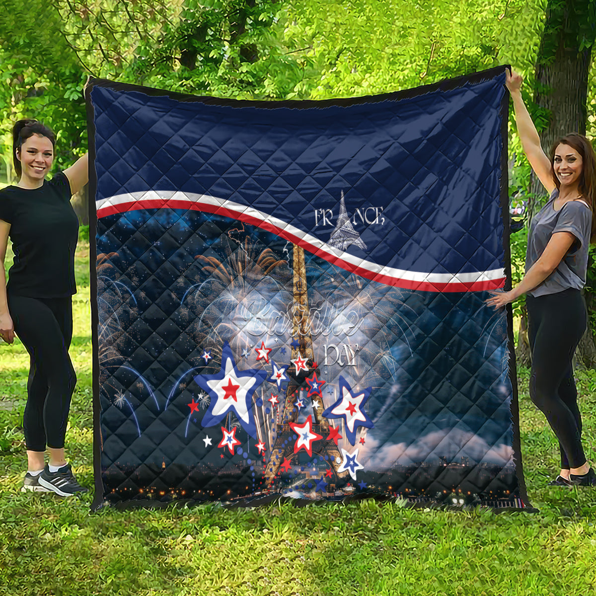 France Bastille Day Quilt Fete Nationale du 14 juillet - Wonder Print Shop