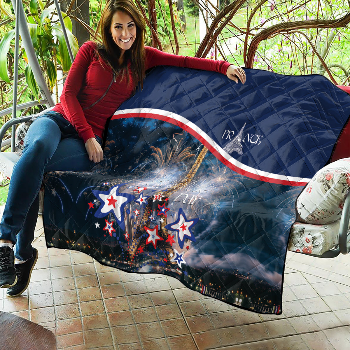 France Bastille Day Quilt Fete Nationale du 14 juillet - Wonder Print Shop