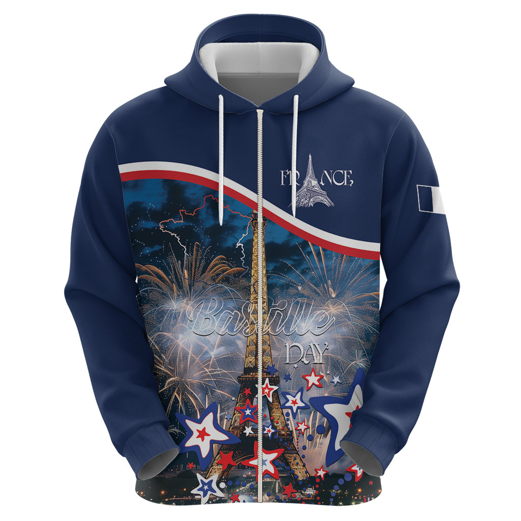 Personalized France Bastille Day Zip Hoodie Fete Nationale du 14 juillet - Wonder Print Shop