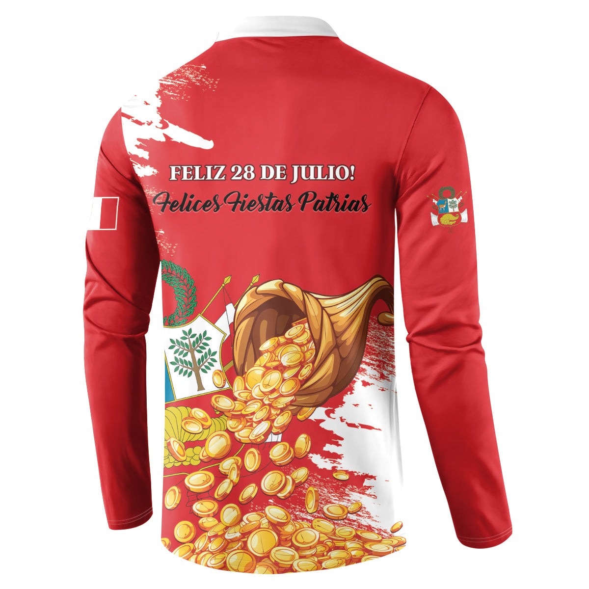 Peru Independence Day Button Sweatshirt Feliz 28 de Julio Felices Fiestas Patrias - Wonder Print Shop
