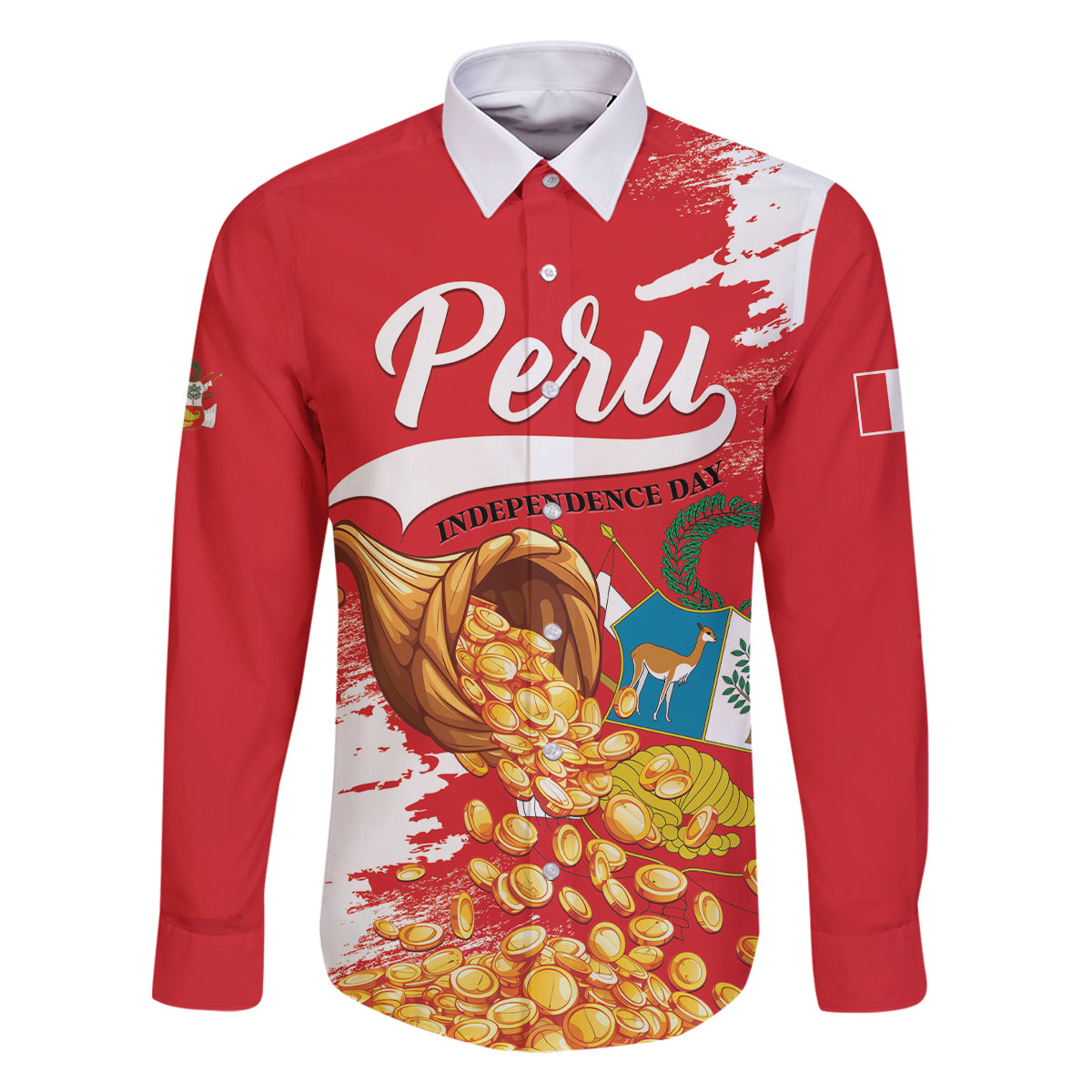 Peru Independence Day Family Matching Off Shoulder Maxi Dress and Hawaiian Shirt Feliz 28 de Julio Felices Fiestas Patrias - Wonder Print Shop