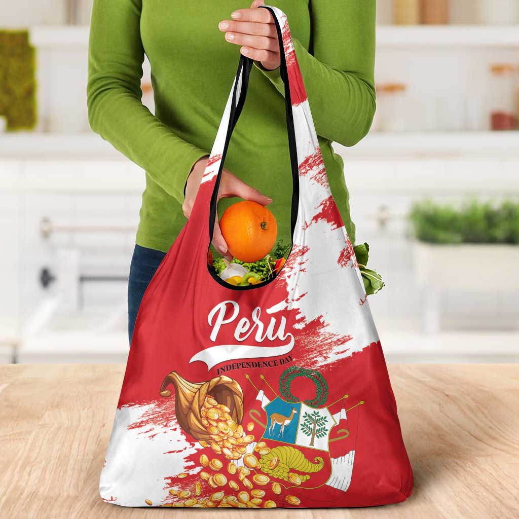 Peru Independence Day Grocery Bag Feliz 28 de Julio Felices Fiestas Patrias