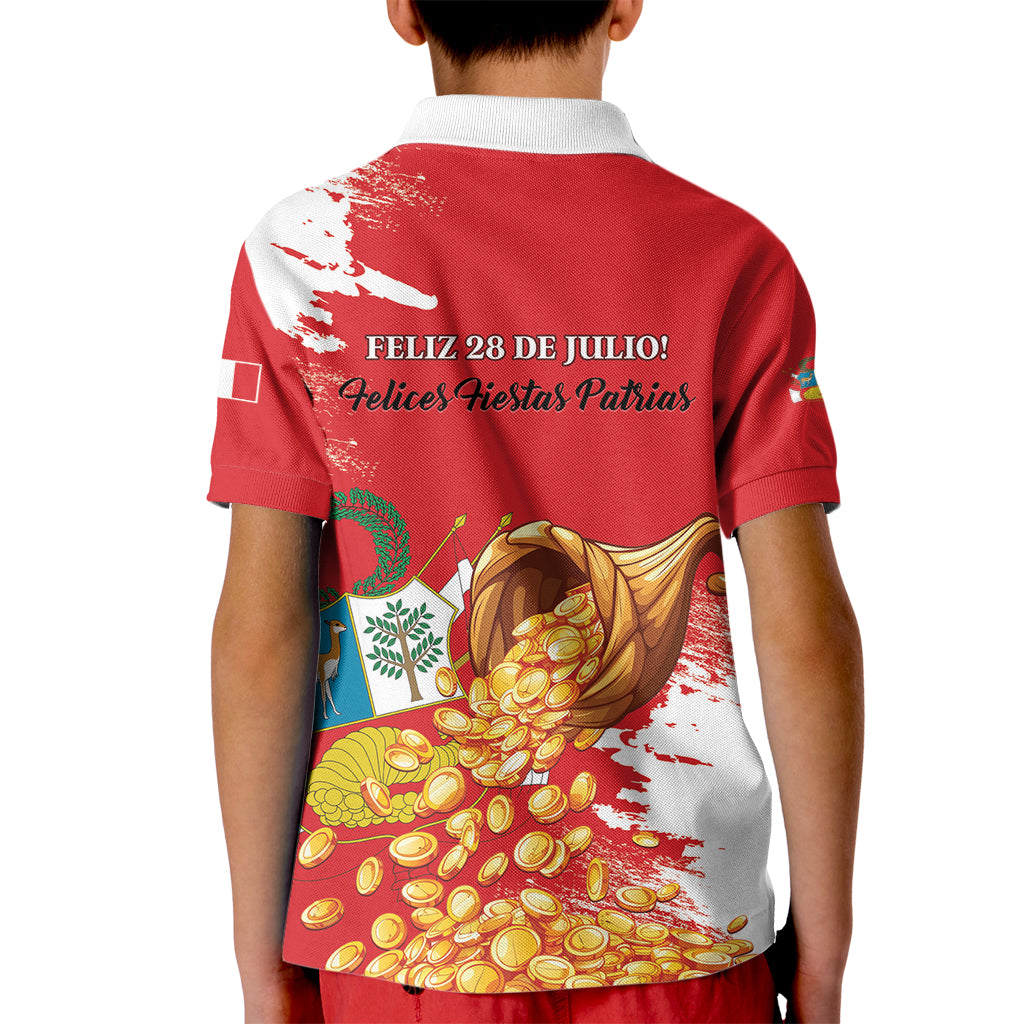 Peru Independence Day Kid Polo Shirt Feliz 28 de Julio Felices Fiestas Patrias - Wonder Print Shop