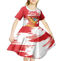 Peru Independence Day Kid Short Sleeve Dress Feliz 28 de Julio Felices Fiestas Patrias - Wonder Print Shop