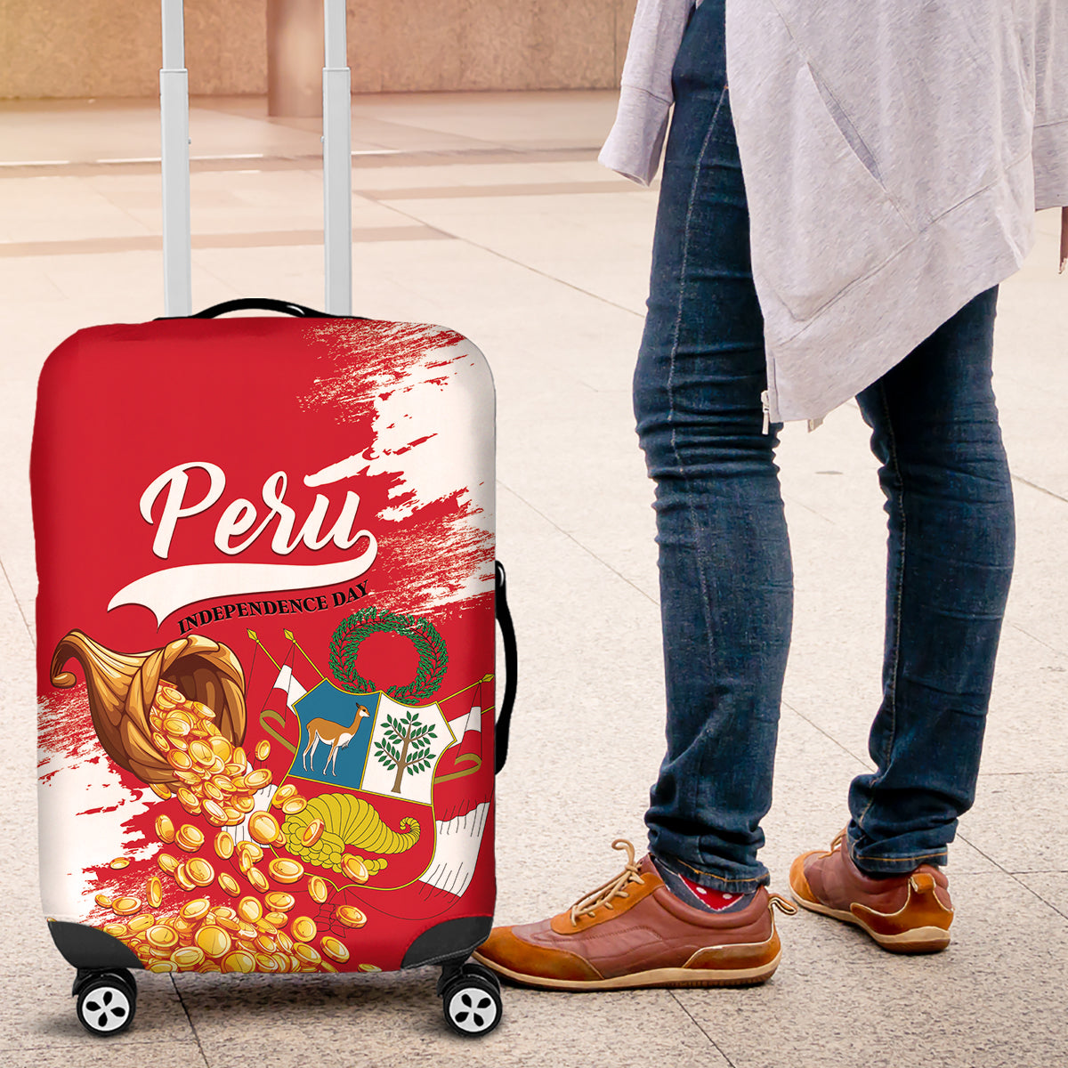 Peru Independence Day Luggage Cover Feliz 28 de Julio Felices Fiestas Patrias