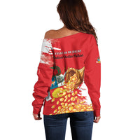 Peru Independence Day Off Shoulder Sweater Feliz 28 de Julio Felices Fiestas Patrias - Wonder Print Shop