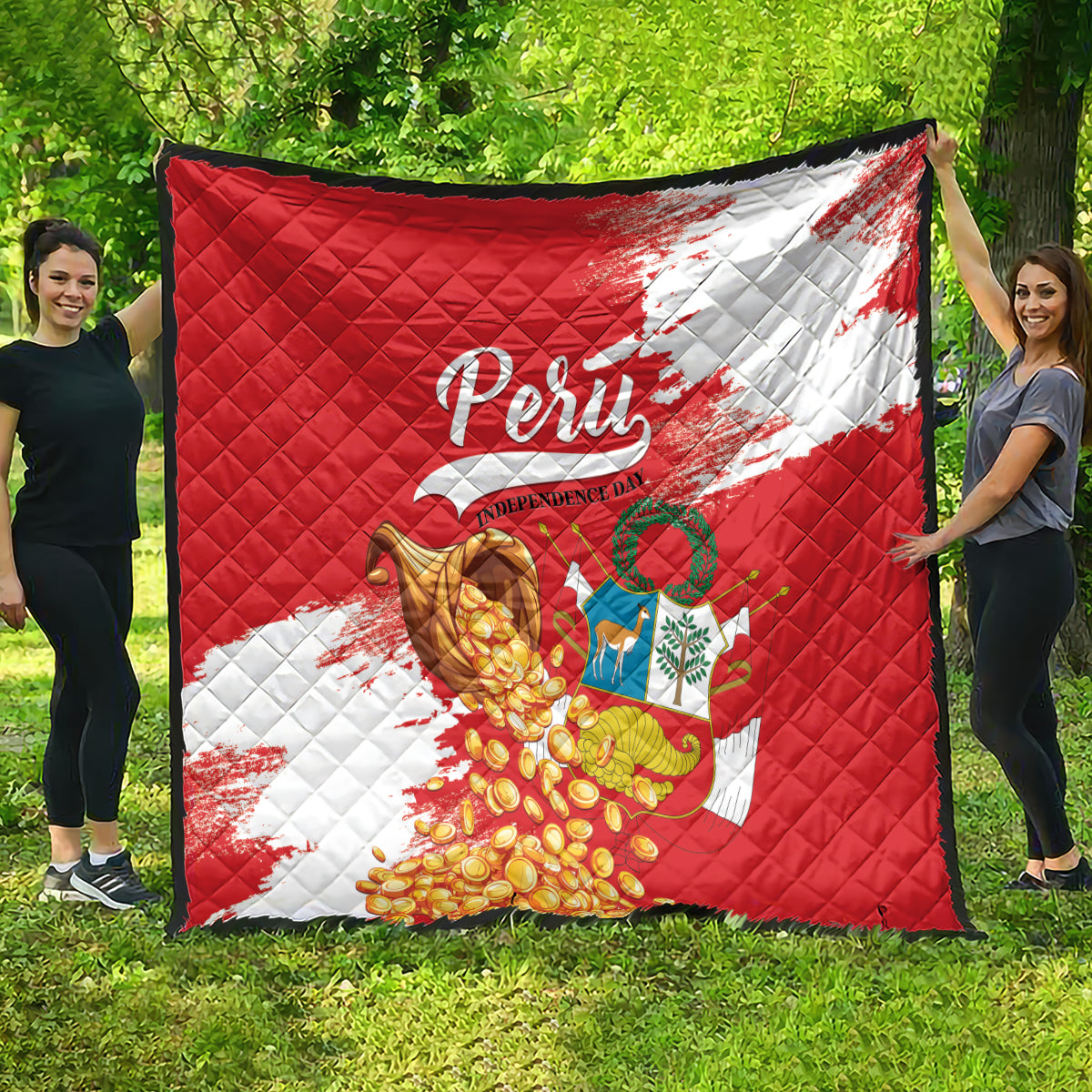 Peru Independence Day Quilt Feliz 28 de Julio Felices Fiestas Patrias - Wonder Print Shop
