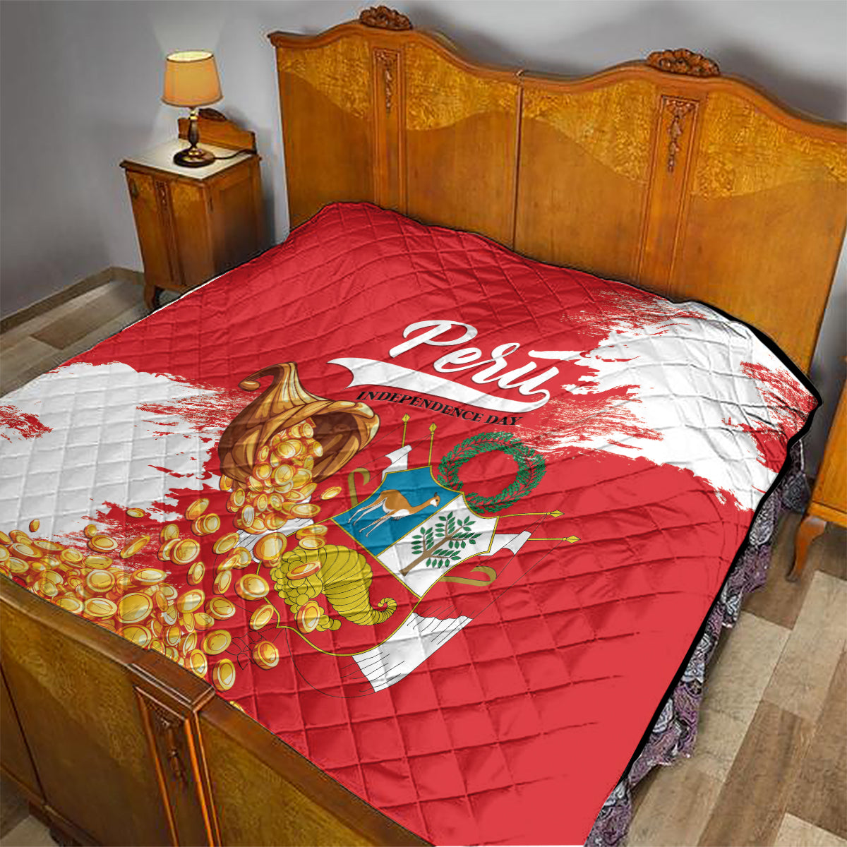 Peru Independence Day Quilt Feliz 28 de Julio Felices Fiestas Patrias - Wonder Print Shop