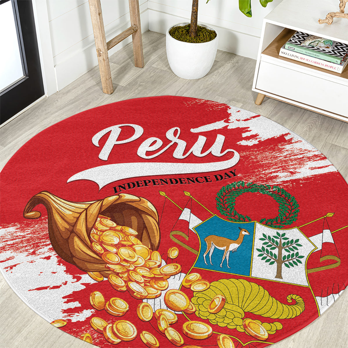 Peru Independence Day Round Carpet Feliz 28 de Julio Felices Fiestas Patrias