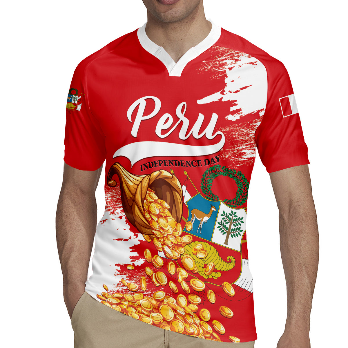 Peru Independence Day Rugby Jersey Feliz 28 de Julio Felices Fiestas Patrias - Wonder Print Shop