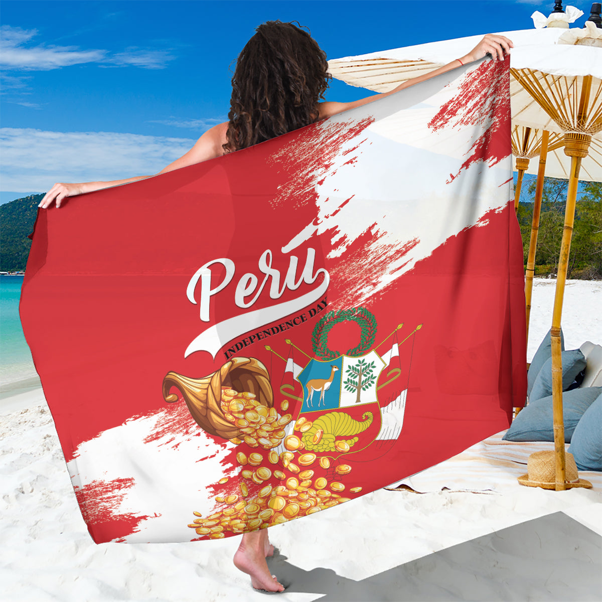 Peru Independence Day Sarong Feliz 28 de Julio Felices Fiestas Patrias